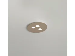 Aplique Para Pared^Plafón Luna de metal gris tórtola 47,5x40cm, 3 luces GX53 máx 3x8W, IP20, diseño moderno redondo, bombillas no incluidas Marru00f3n chocolate