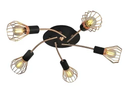 Plafon 5 Luces San Petesburgo Cobre