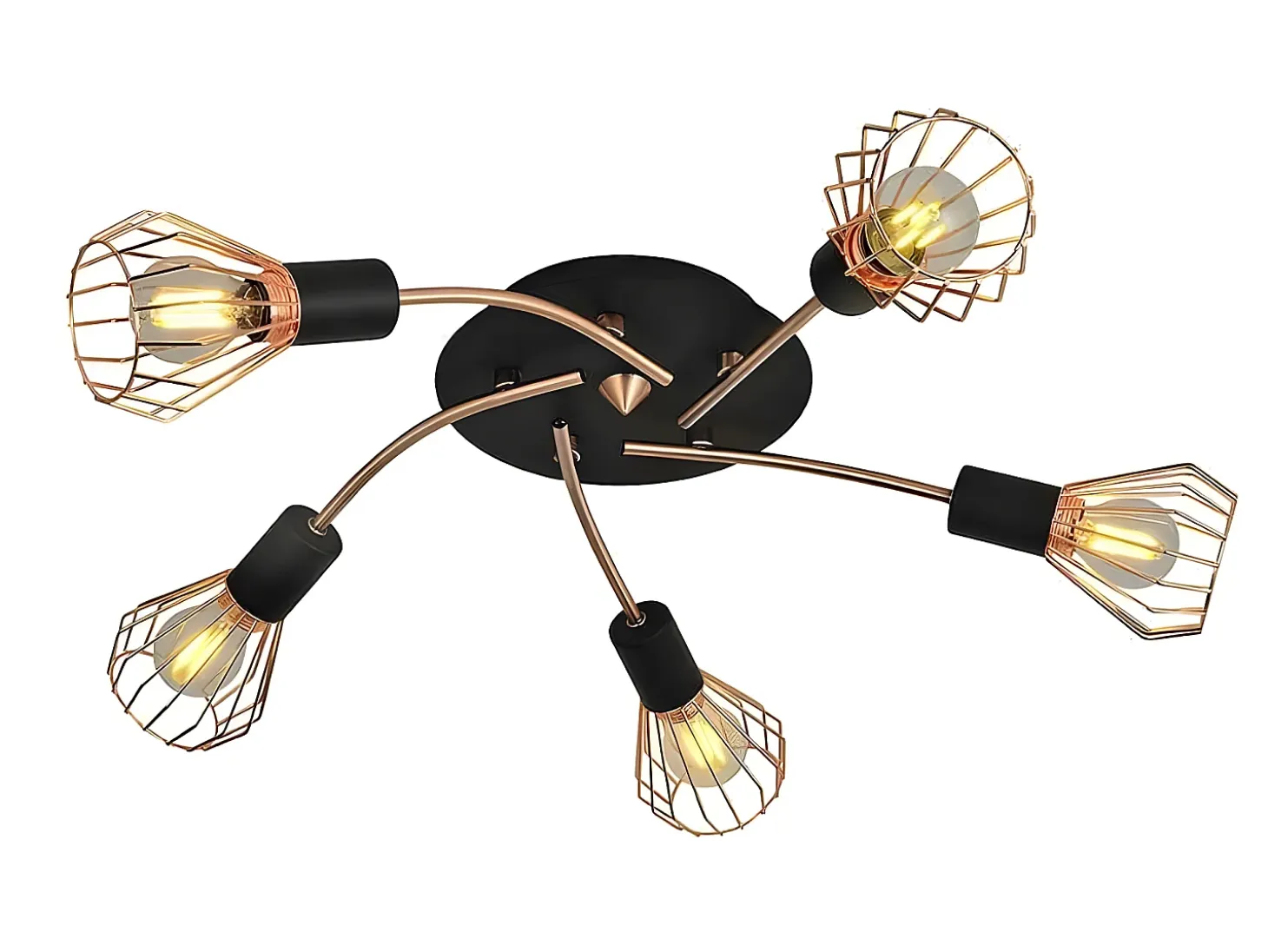 Plafon 5 Luces San Petesburgo Cobre