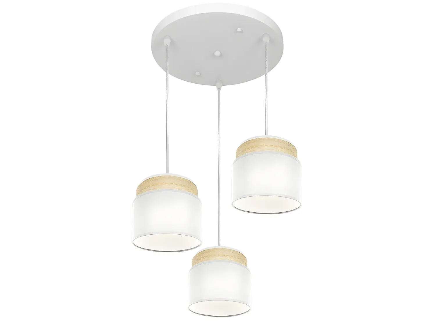 AKUNADECOR Plafón^Plafon 3luces Modelo Kandy Natural/ Regulable Blanco