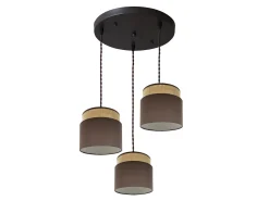 AKUNADECOR Lámpara Suspendida^Plafon Marron/natural Modelo Kandy 3l Regulable Marru00f3n