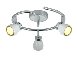 AKUNADECOR Plafón^Plafon Para Baño De 3 Focos Modelo Chacho -cromo Blanco