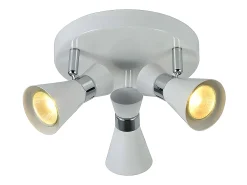 AKUNADECOR Plafón^Plafon Para Baño Modelo Maximo -cromo 3 Focos Blanco