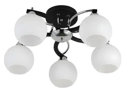 AKUNADECOR Plafón^Plafon Pissis De 5 Luces Con Tulipa Blanca Negro