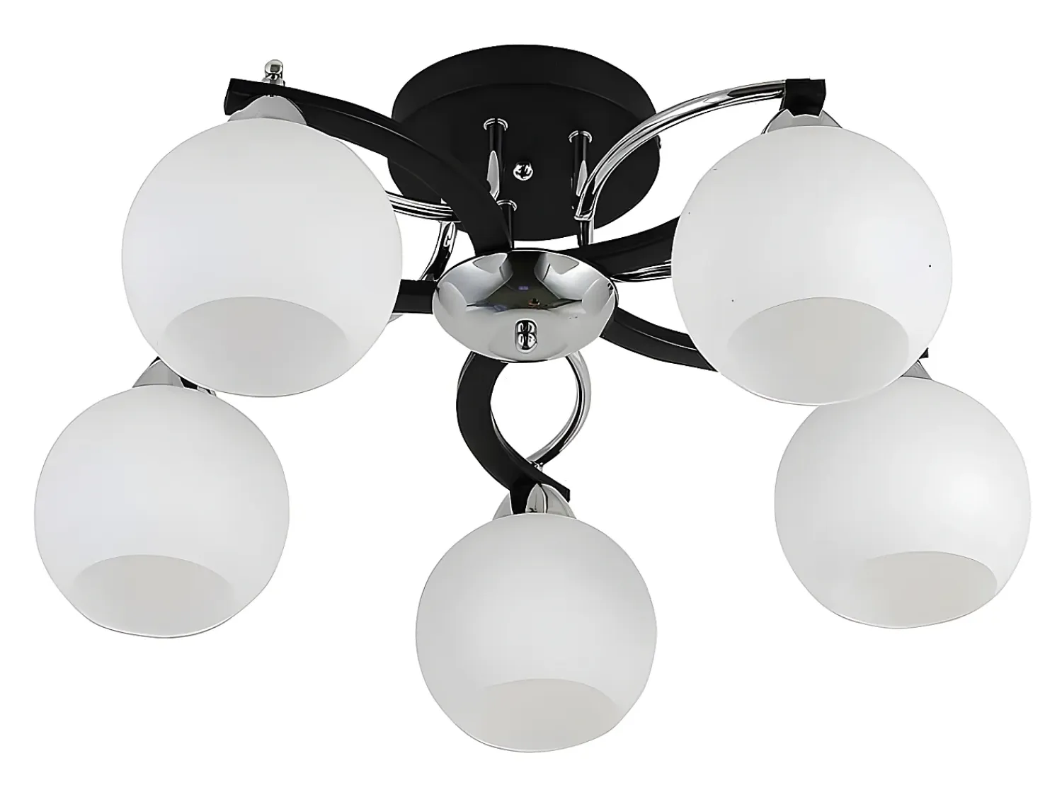 AKUNADECOR Plafón^Plafon Pissis De 5 Luces Con Tulipa Blanca Negro