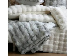 Ropa De Casa^Plaid de piel sintética suave 180 x 220 cm Gris claro