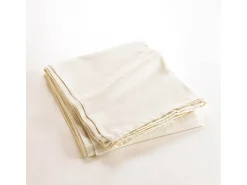 Douceur d'intérieur Ropa De Casa^Plaid liso "Lucile" 220x240 cm en policotón natural suave y resistente, hecho en India Marfil