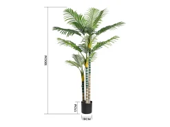 Planta artificial al aire libre con maceta, palmera 180 cm, 3 troncal y 18 hojas, decoración sala de estar dormitorio patio de la oficina del patio de la oficina