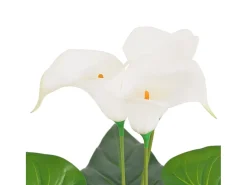 Planta Artificial^Planta artificial con maceta Cala 45 cm Blanca Blanco