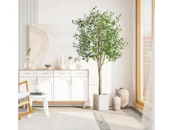 DripeX Planta Artificial^Planta artificial de oliva de 180 cm, decoración de plantas s falsas, removible, para el jardín de balcón de salón de dormitorio de la casa Verde