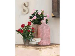 Mobilibrico Planta Artificial^Planta artificial de Poliéster y terracota - H33 x Ø25 - - ROSEBUSH Rosa