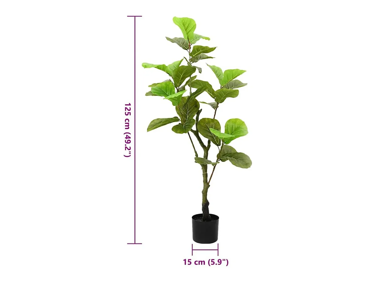 vidaxl Planta Artificial^Planta artificial Ficus 30 hojas 125 cm Verde