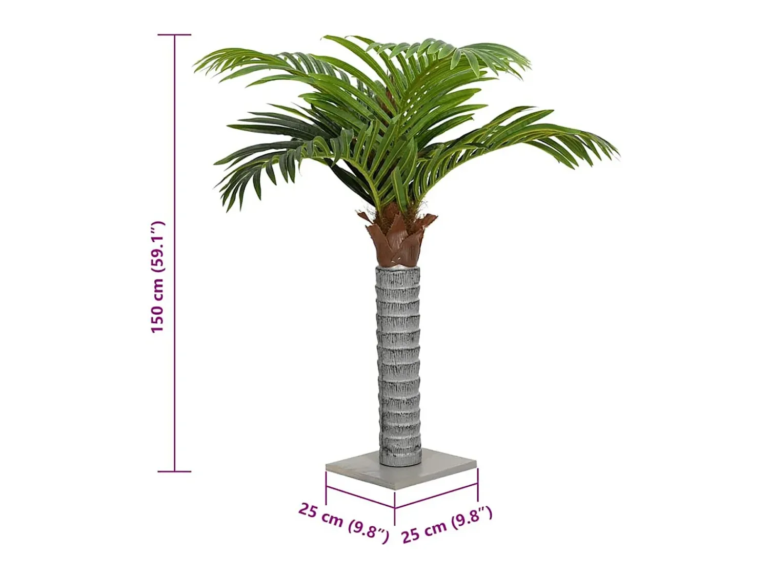 Clearance vidaxl Planta artificial Palmera 12 hojas 150 cm Verde