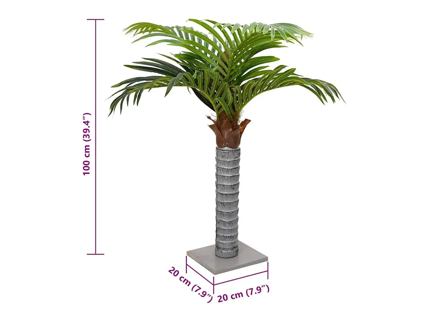 Planta artificial Palmera 6 hojas verde 100 cm