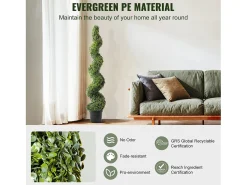 Planta Artificial, SucceBuy 150 cm Boj Artificial Topiario, Resistente a los Rayos UV, Decoraci贸n para el Hogar, 2 Unidades