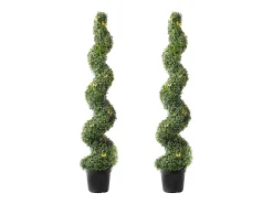 Planta Artificial, SucceBuy 150 cm Boj Artificial Topiario, Resistente a los Rayos UV, Decoraci贸n para el Hogar, 2 Unidades