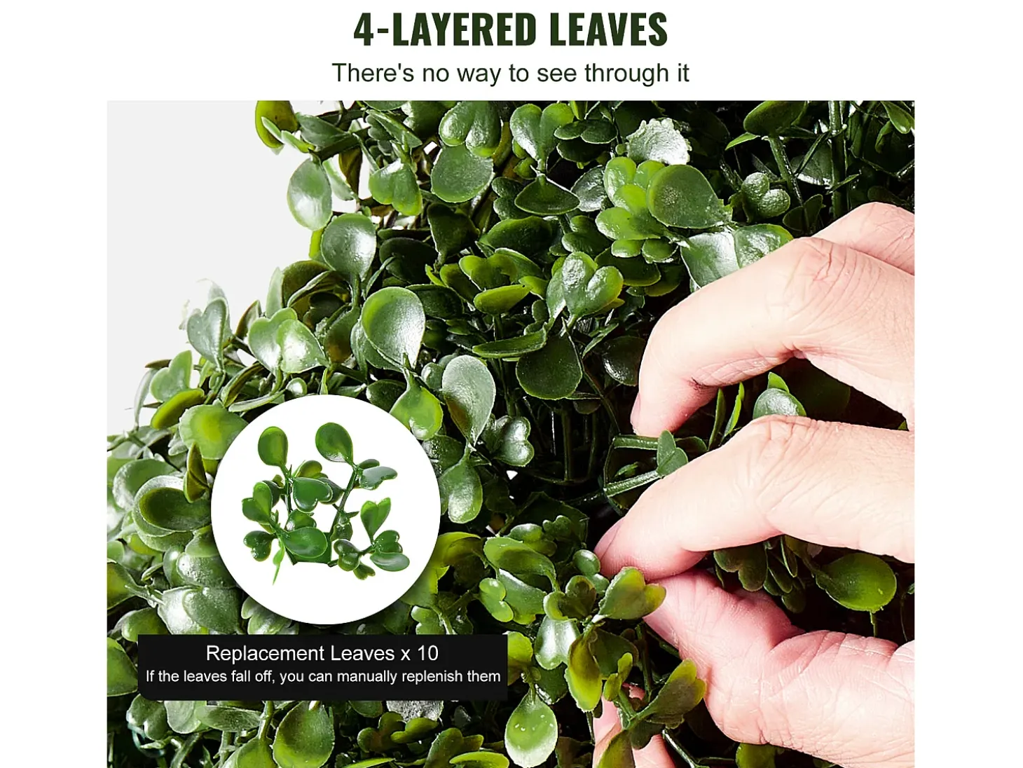 Planta Artificial, SucceBuy 150 cm Boj Artificial Topiario, Resistente a los Rayos UV, Decoraci贸n para el Hogar, 2 Unidades