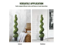 Planta Artificial, SucceBuy 150 cm Boj Artificial Topiario, Resistente a los Rayos UV, Decoraci贸n para el Hogar, 2 Unidades
