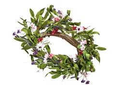 Planta Artificial, SucceBuy Corona Artificial de 55,88 cm, Decoración Rosa y Verde para todas las Estaciones