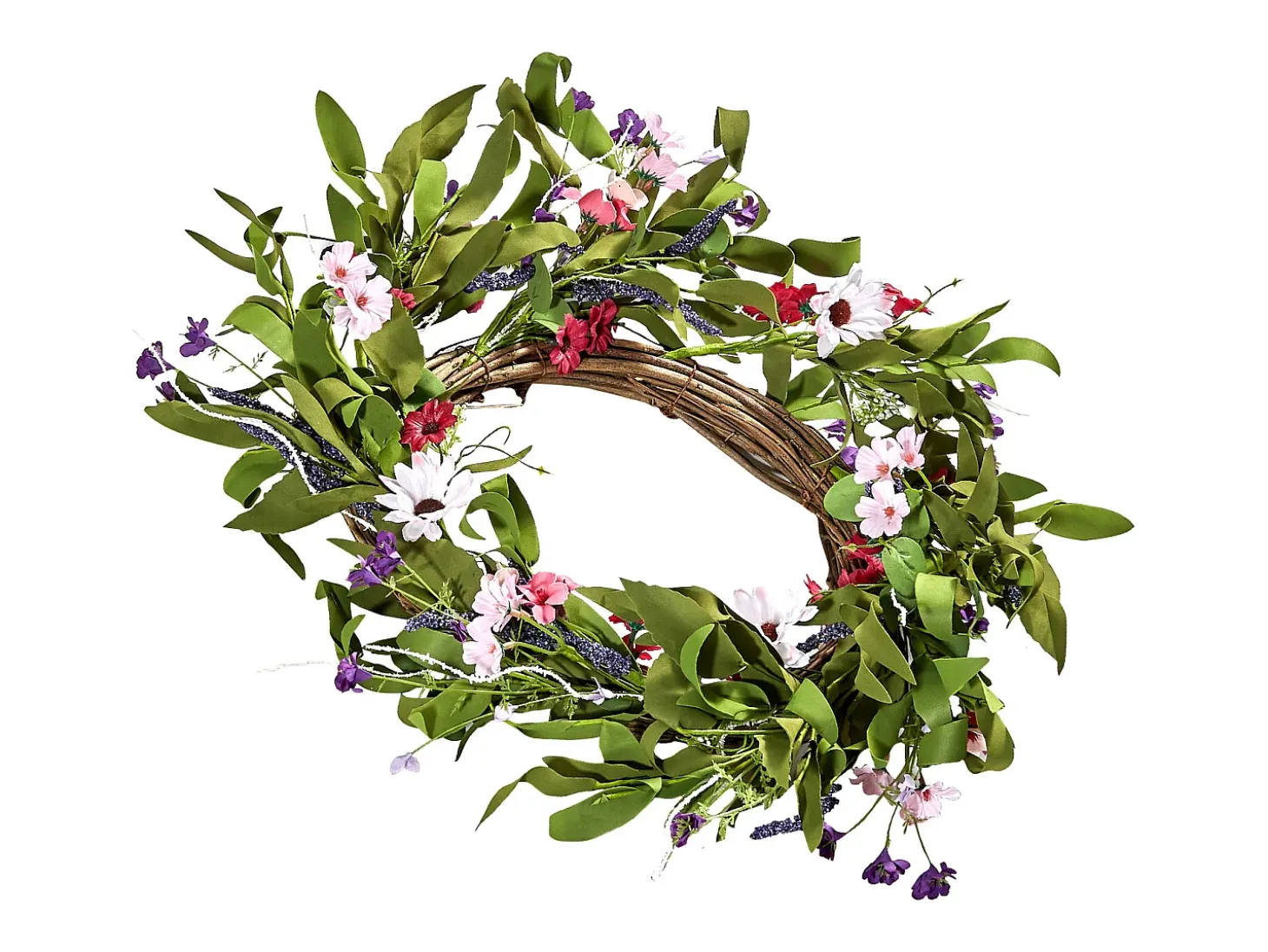 Planta Artificial, SucceBuy Corona Artificial de 55,88 cm, Decoración Rosa y Verde para todas las Estaciones