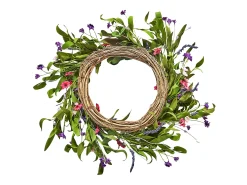 Planta Artificial, SucceBuy Corona Artificial de 55,88 cm, Decoración Rosa y Verde para todas las Estaciones