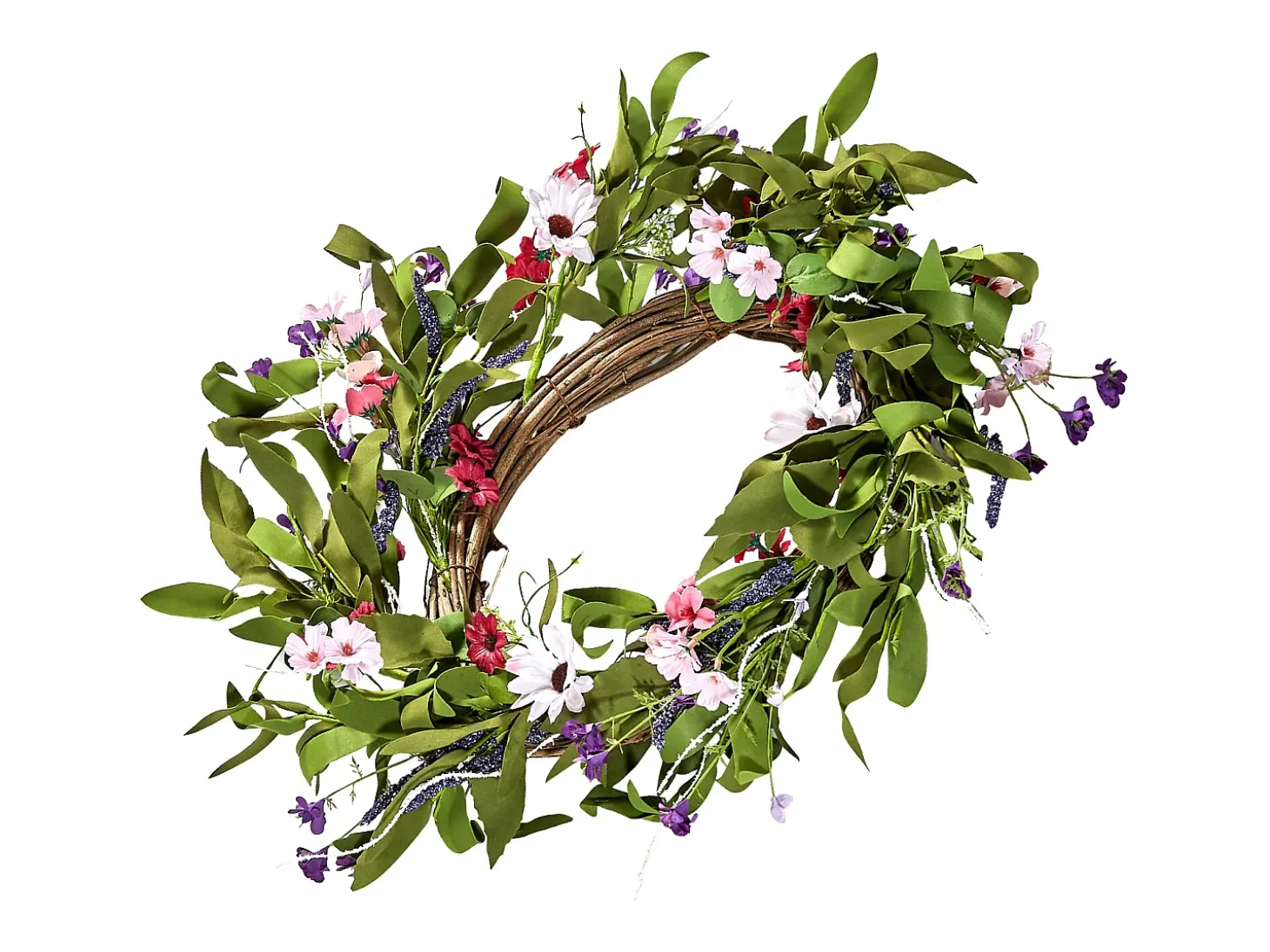 Planta Artificial, SucceBuy Corona Artificial de 55,88 cm, Decoración Rosa y Verde para todas las Estaciones