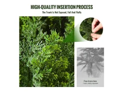 Planta Artificial, SucceBuy Paquete de 2 Árboles Topiarios Artificiales de Cedro de 91 cm Resistentes a los Rayos UV para Decoración Interior/Exterior Verde
