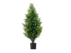 Planta Artificial, SucceBuy Paquete de 2 Árboles Topiarios Artificiales de Cedro de 91 cm Resistentes a los Rayos UV para Decoración Interior/Exterior Verde