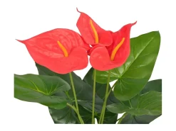 Planta Artificial^Planta de anturio artificial con maceta 45 cm roja y amarilla ES124720 Rojo