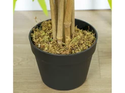 Planta de bambú artificial, 150 cm, con musgo artificial, plástico, verde (17x17x150 cm)