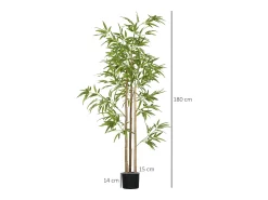 Best Planta de bambú artificial, hojas densas, plástico, (15x15x180cm) Verde