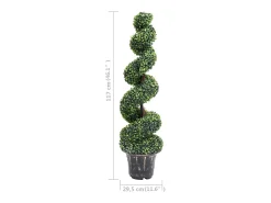 Planta Artificial^Planta de boj artificial en espiral con maceta de 117 cm Verde