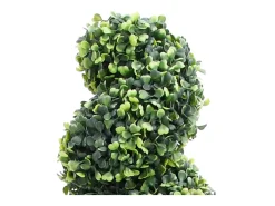 Planta de boj artificial en espiral con maceta verde de 89 cm