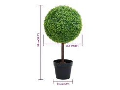 Planta Artificial^Planta de boj artificial con maceta forma esférica 50 cm Verde