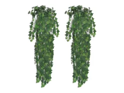 Plantas artificiales de hiedra 4 unidades verde 90 cm ES617539
