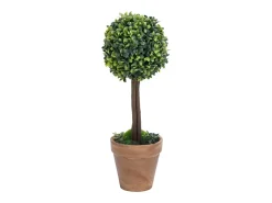 Planta Artificial^Plantas de boj artificial 2 uds forma bola maceta 41 cm ES736350 Verde