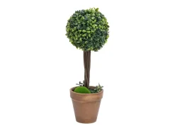 Planta Artificial^Plantas de boj artificial 2 uds forma bola maceta 56 cm ES397060 Verde