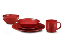 Plato de Ensalada y Pasta Stone Rouge 19 cm (Lote de 6)