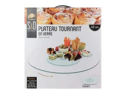 Plato giratorio de cristal de 45 cm
