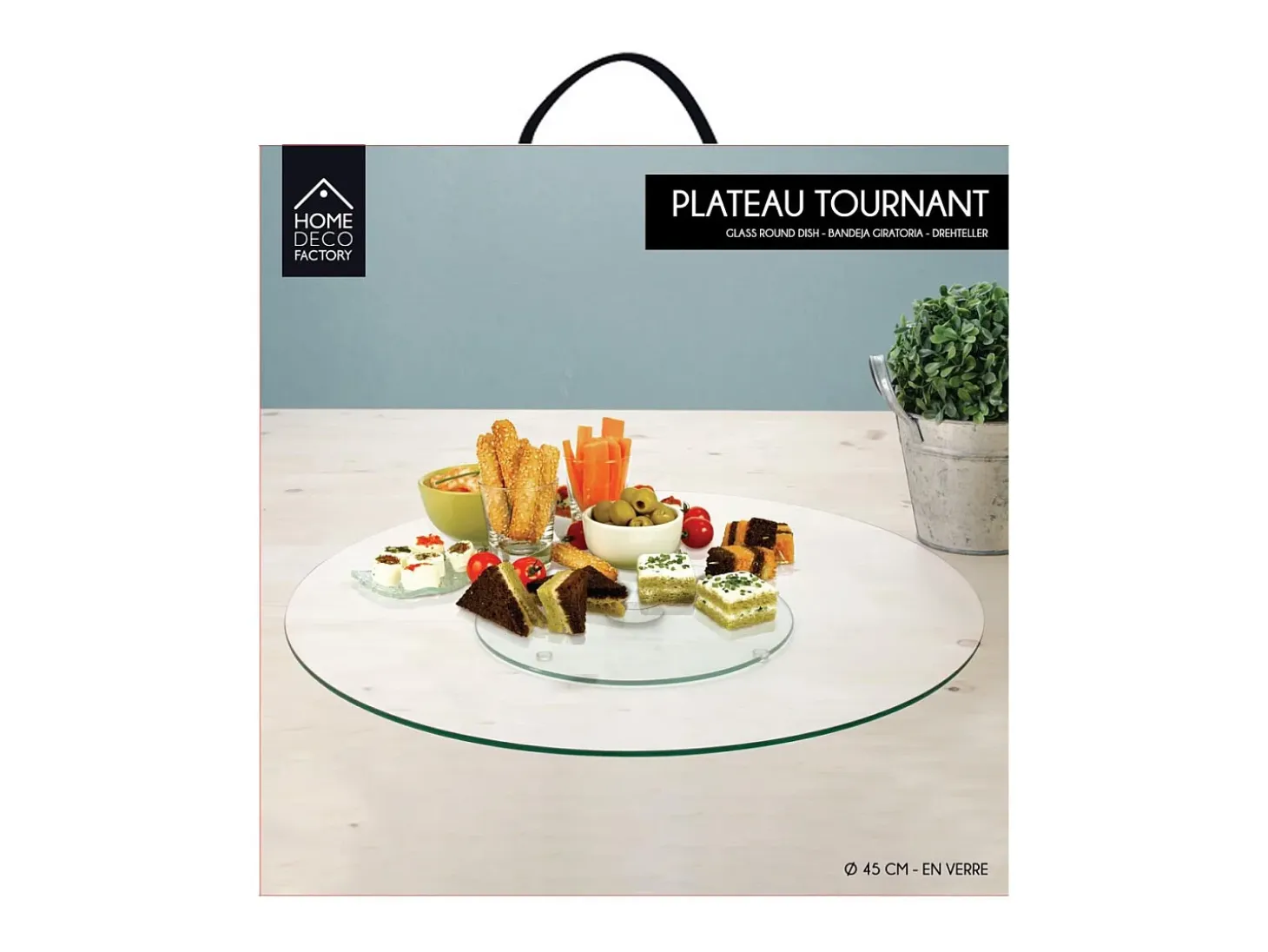 Plato giratorio de cristal de 45 cm