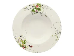 Plato hondo con ala de porcelana blanco/multicolor D23 cm, Brillance