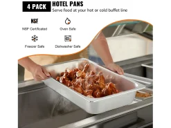 Vajilla^Plato, SucceBuy - Sartén Vaporera de Acero Inoxidable de 10,1 CM de Profundidad con Tapa, 13 L, Antiatasco, Paquete de 4
