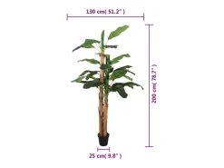 Plátano artificial 22 hojas 200 cm verde