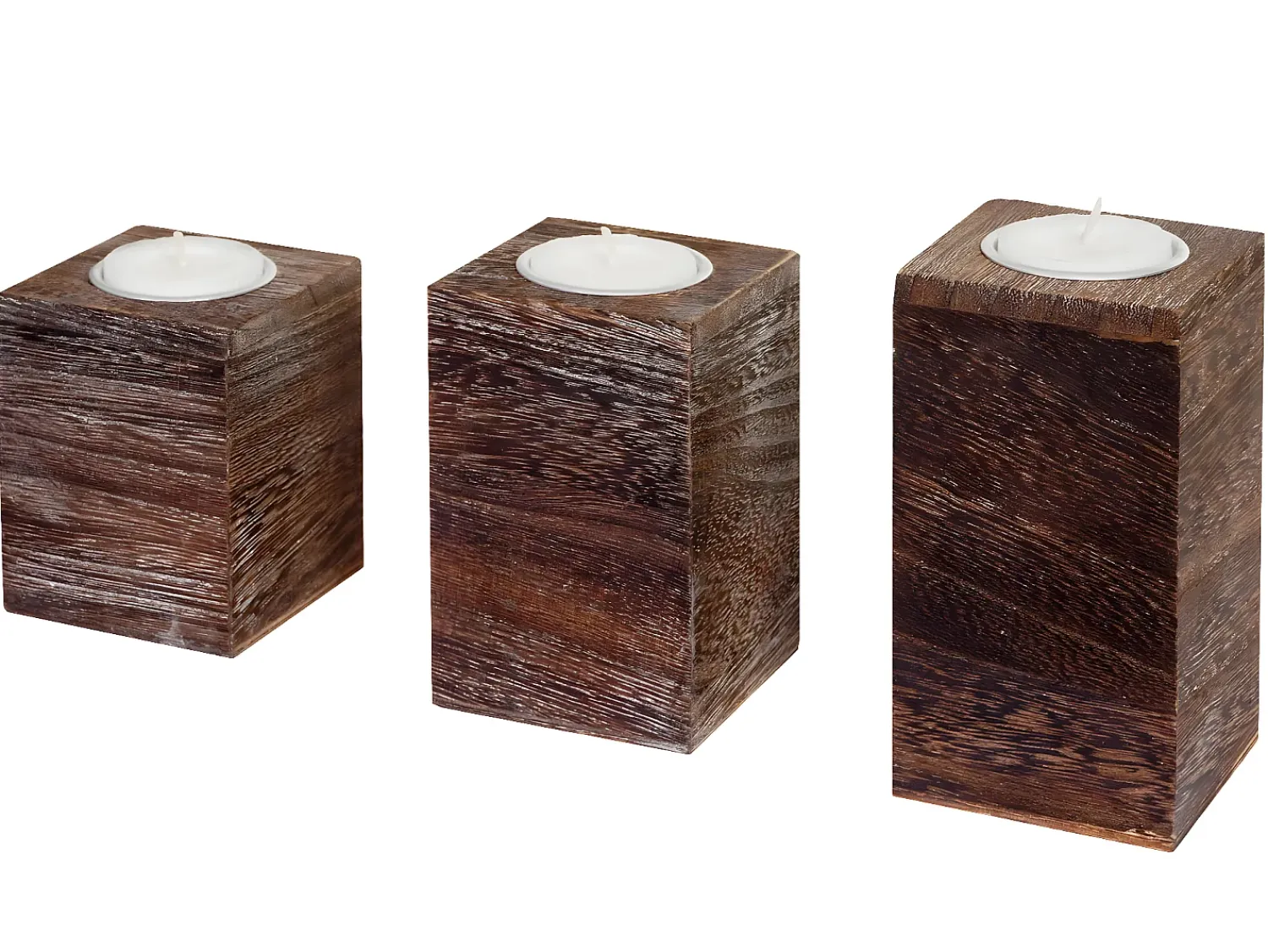 Outlet MCW Portacandelitas -C58 (3 piezas), marrón Marru00f3n
