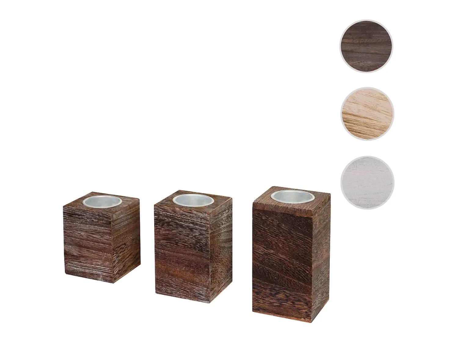 Outlet MCW Portacandelitas -C58 (3 piezas), marrón Marru00f3n