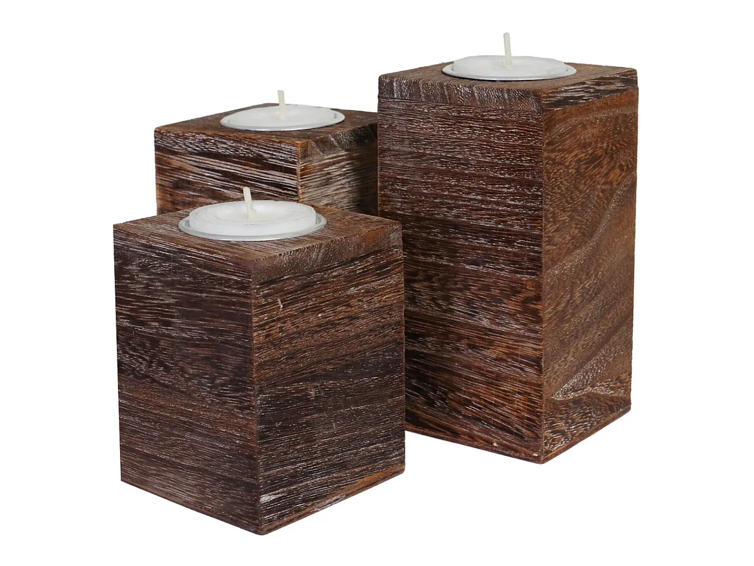 Outlet MCW Portacandelitas -C58 (3 piezas), marrón Marru00f3n