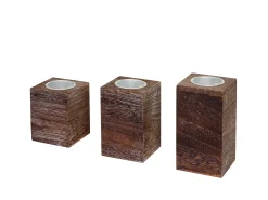 Outlet MCW Portacandelitas -C58 (3 piezas), marrón Marru00f3n