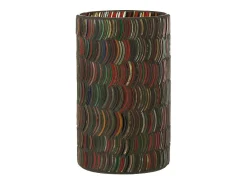 Best J-Line Portavelas curvo de vidrio 12.5x12.5x23 cm Multicolor
