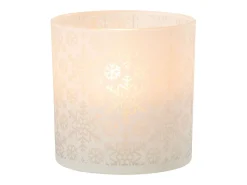Outlet J-Line Portavelas de copos de vidrio 15x15x15cm Blanco