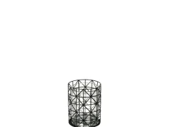 Portavelas de metal negro de 9x9x11 cm